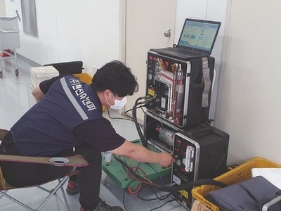 입자상,가스상 샘플러 작동사진